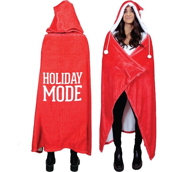 Holiday Mode 50" x 60" Royal Plush Hooded Blanket - Picture 1 of 9